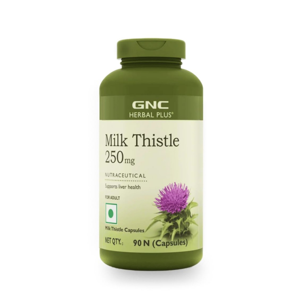 GNC Milk Thistle 250mg with 80% Silymarin | 90 Veg Capsules | Supports Liver Detox, Liver Health, Alcohol Protection, & Fatty Liver Care | Helps Remove Toxins & Boost Liver Function | USA Formulated