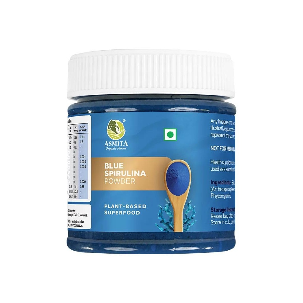 Blue Spirulina Powder 40g | 60 Servings | Naturally Blue from Algae | Phycocyanin Extract | Natural Food Colouring | Rich in Amino Acids & Antioxidants | Non-GMO Vegan Superfood