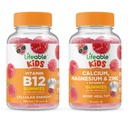 Levensvatbare vitamine B12 Kids + Calcium Magnesium & Zink Kids, Gummies Bundle - Grote Proeverij, Vitamine Supplement, Glutenvrij, GGO-vrij, Kauwbare Gummy