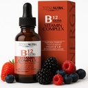 Extra sterkte Liquid B12 Vitamin Drops- Vitaminen B12, B6, B3-Vegan en niet GGO- Instant Energy, Focus & Metabolisme Ondersteuning met groene thee, carnitine & Ginkgo Biloba- Alternatief voor B Complex Capsule