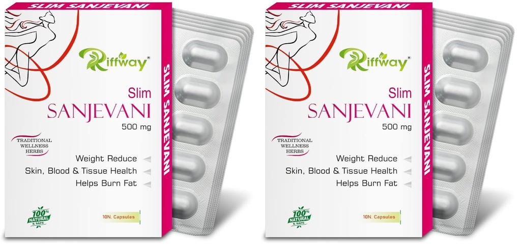 Slim Sanjevani Ayurvedic Capsules | Burns Extra Fat Without Diet And Exercise (Pack of 2)
