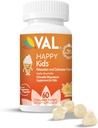VAL Magnesium voor kinderen, high-absorptie Magnesium voor Kalmte, Ontspanning, Focus, Magnesium Glycinate, Citrate, Taurate Inclusief Vitamine B6, D, C, Suikervrij, Vanille - 60 Kauwtabletten (verpakking van 1)