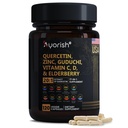 Quercetine Zink Vitamine C Vitamine D Bromelain Vlierbessen - Long Immuun Ondersteuning Supplement Volwassenen met Artemisinine, Zee Moss, Echinacea, Allergie Relief 120 Tel.