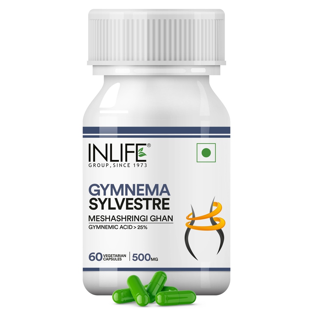 INLIFE Gymnema Sylvestre Supplement 500mg, Gurmar, 60 Veg Caps