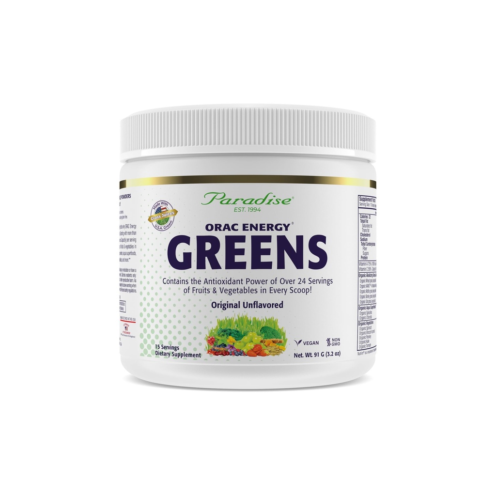 Paradijs kruiden, ORAC energie groen poeder, antioxidant vermogen van 24 porties groenten en fruit in 1 scoop, 15 porties