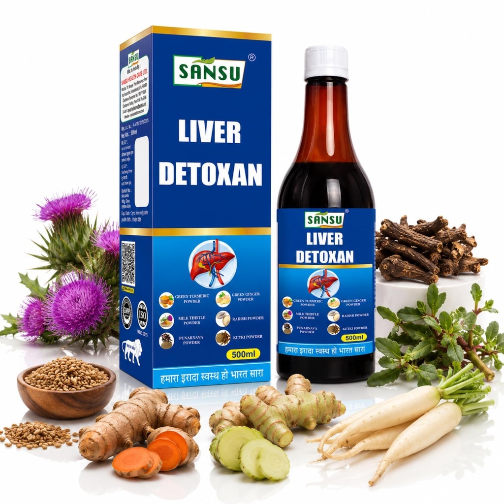 Sansu Liver Detoxan Juice - Liver Detox Juice - Supports Fatty Liver Management & Detox - Liver Care Juice 500ml. Liver Detox Supplement | Lever Detox Juice