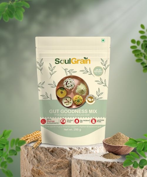 Gut Goodness Mix | Natural Moringa & Pulses Blend | Protein & Fiber Rich Gut Health Powder | Digestive Support & Bloating Relief | Herbal Gut Cleanse Mix | Digestive Wellness | Lactose Free | Gluten Free | Vegan Friendly | Pack 1 - 250g