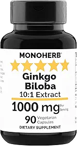 MONOHERB Ginkgo Biloba Extract 1000 mg - 90 Vegetarische Capsules