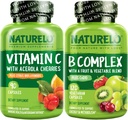 NATUURLO Vitamine C Capsules, 90 Tel vitamine B Complex 120 Tellen