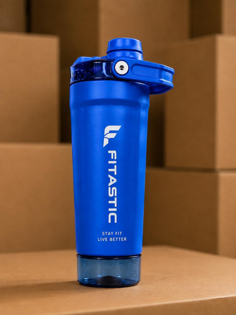 Stainless Steel Leakproof Shaker Bottle | Easy-Grip Handle | 600 ml Stainless Steel Shaker (Pack of 1, Blue)