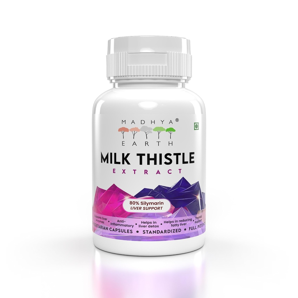 Milk Thistle Extract Veg Capsules | 80% Silymarin | Liver Support | Helps In Fatty Liver | Promotes Weight Loss | Helps in Hangovers | 650mg | 100% Extract | Highest Strength