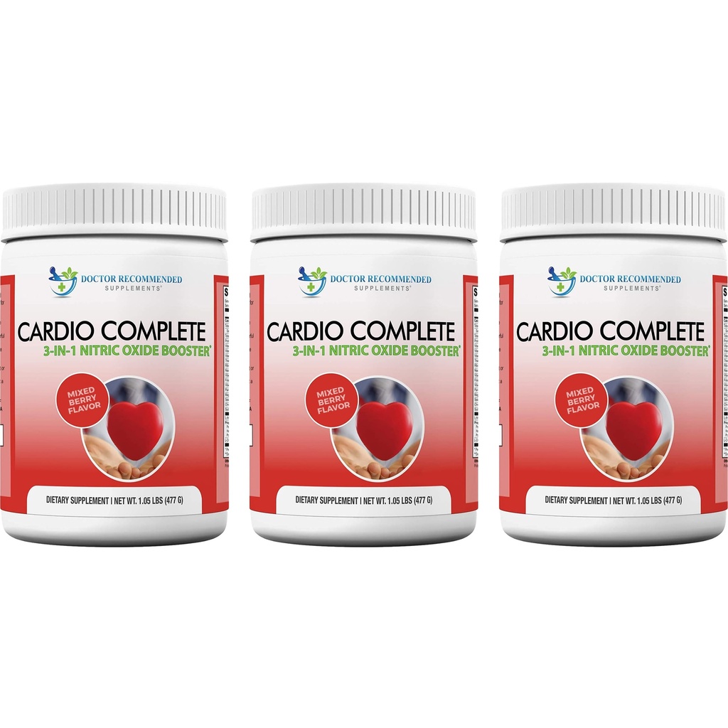 Cardio Complete - Heart Health Support Powder Supplement - 3-in-1 Nitric Oxide Booster met 5.000 L-Arginine, 1000mg L-Citrulline en Hawthorn Berry