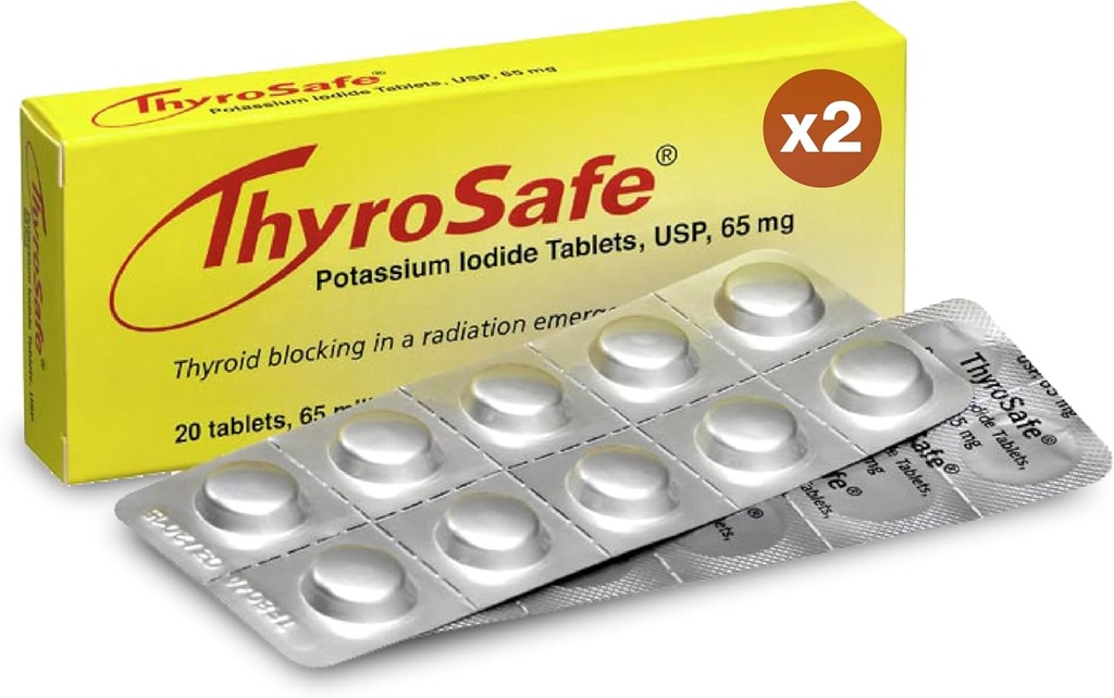 65 mg Kaliumiodide tabletten (40 Pack) - Beschermt uw schildklier tegen nucleaire straling