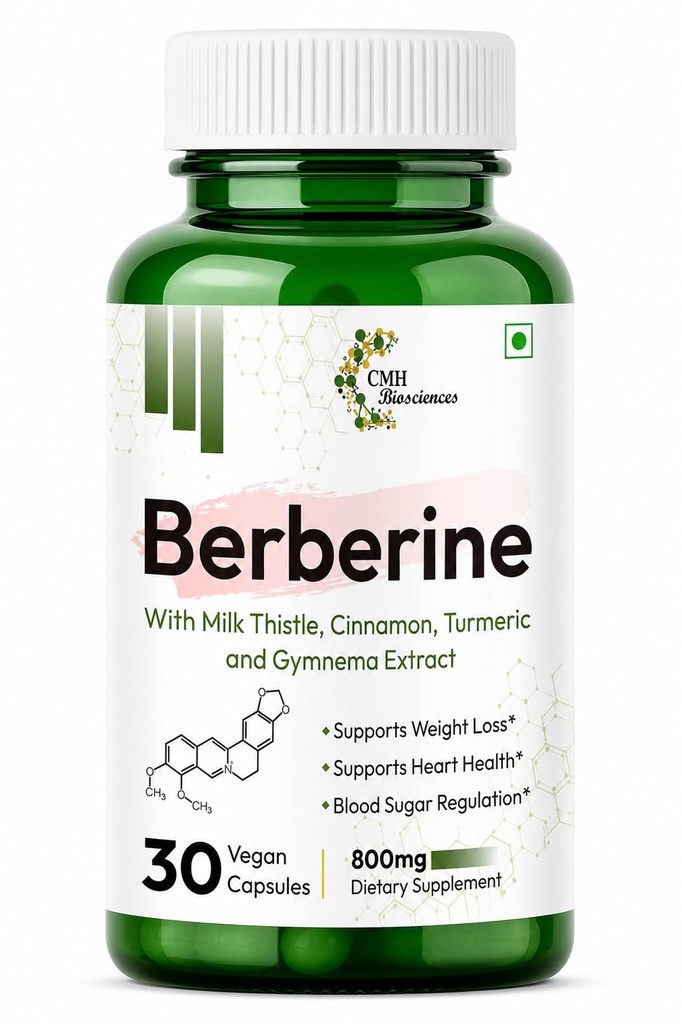 Berberine with Milk Thistle, Cinnamon, Turmeric, and Gymnema Extract | Metabolic Health and Liver Support | 30 Vegan Capsules