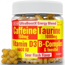 SHIZAM Taurine 1000mg Cafeïne 150mg Energy Gummies w D-3 B-12 B Complex Inositol, Gel Gels Vitaminen Dranken Capsules Drink Shot Chews Pillen Poeder Alt, Running Runners Supplement Supplementen