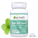 EZ Melts Dissolvable Melatonine, 5 mg, Sugar-Free, 2-maand Supply, Cool Mint-Flavored - 1 Pack