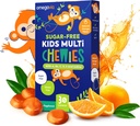OmegaVia Suikervrije Kids Multivitamine Chewies - Dagelijks Kauwbare Gummy Vitaminen voor kinderen 3+, Vitamine A, C, D3, E, B6 & B12, Folaat & More, Natuurlijke Oranje smaak, 30 Tel.