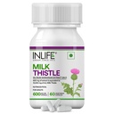 INLIFE Milk Thistle Supplement 600mg, 80% Silymarin, 60 Veg Caps