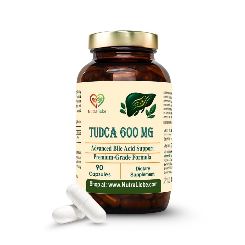 TUDCA 600 mg – Tauroursodeoxycholic Acid | Advanced Liver & Gallbladder Support | Cellular Detox, Bile Flow & Antioxidant Protection | 90 Vegetarian Capsules | Non-GMO, Gluten-Free, GMP-Certified