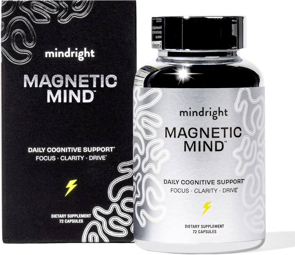 Magnetic Mind - Premium Cognitive Supplement voor Ultra Focused Energy, Clarity, & Drive - Nootropic Ontworpen voor langetermijnhersengezondheid, Geheugen & Focus - 30 dagen aanbod - Geen kunstmatige kleuren