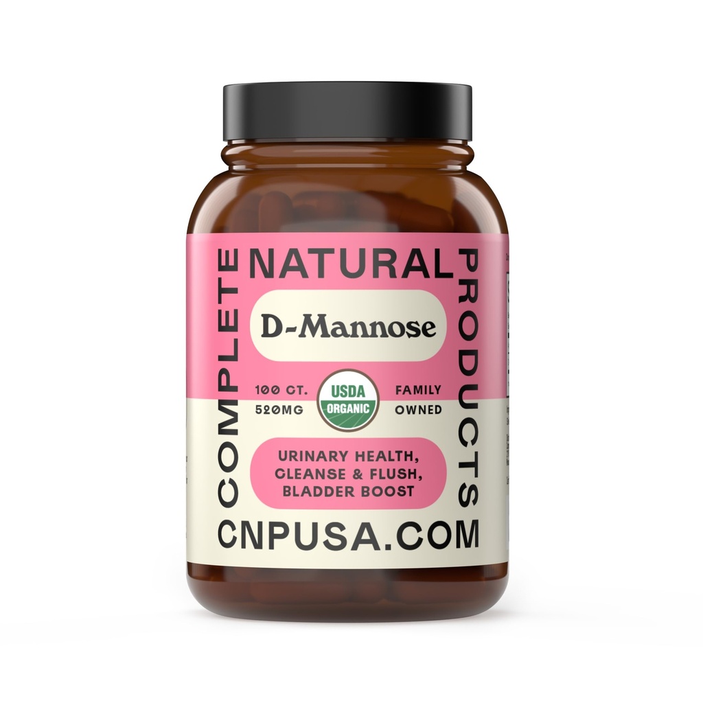 Complete Natural Products Biologische D-Mannose Capsules - Pure D-Mannose Pillen 100 Tellen voor UTI, Blaas, & Urinaire Tract Gezondheid