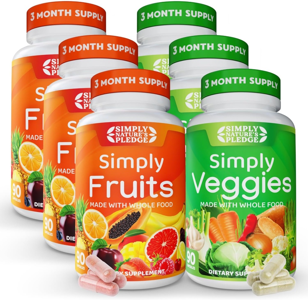 Simply Nature's Pledge - Verpakt met 42 verschillende groenten en fruit - 3 maanden aanbod- Gemaakt met Whole Food Superfoods - met Aloë Vera 