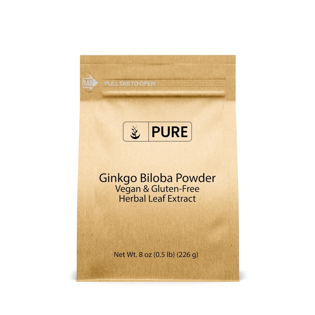 Pure originele ingrediënten Ginkgo Biloba Poeder (8 oz) Altijd zuiver, Geen Fillers of Additieven, Lab geverifieerd
