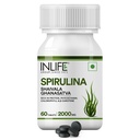 INLIFE Spirulina Tablets 2000mg Supplement, Green Superfood, 60 Count