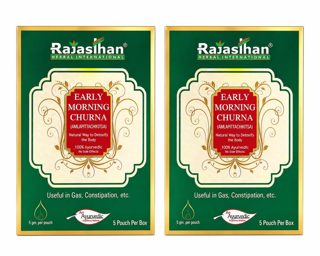 Early Morning Churna for Digestion & Detox | Ayurvedic Powder for Gas, Acidity & Constipation Relief | Natural Gut Cleanse | 100% Herbal Formula | 5 Sachets Pack