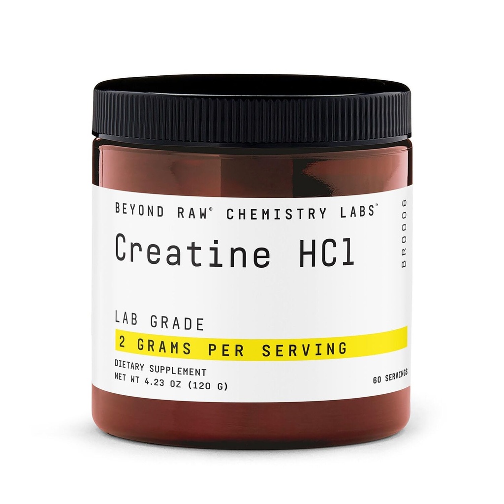 BEYOND RAW Creatine HCl Powder, Science Backed, Lab Grade, Creatine voor vrouwen & mannen, spierkracht, energieproductie, atletische prestaties, cognitieve ondersteuning, Cellular Hydration, 60 porties