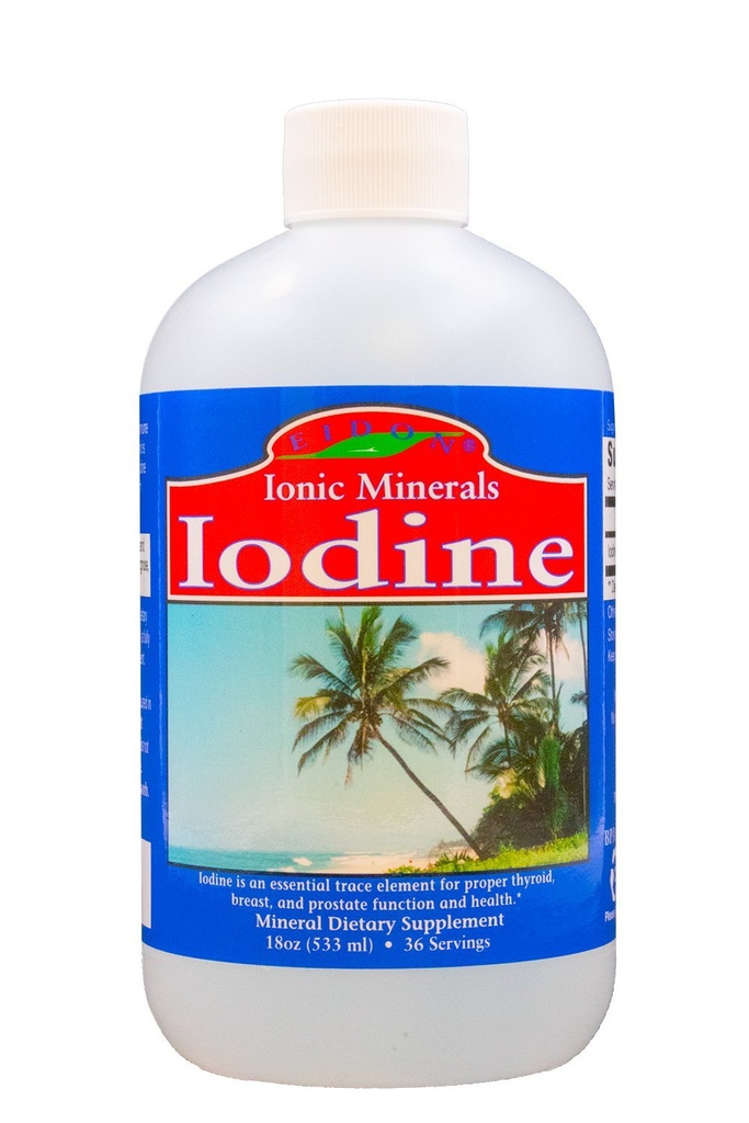 Eidon Ionische Mineralen Kaliumjodide Supplement - Liquid Iodine Drops, Ondersteunt energieniveaus en schildklier gezondheid, Bio beschikbaar, Geen additieven of conserveringsmiddelen - Kaliumjodide Drops, 18 oz
