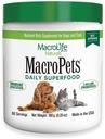 MacroLife Naturals MacroPets Greens Superfood Supplement Powder Topper voor hondenkat kleine zoogdieren, natuurlijke voeding Boost Probiotica Verteringsenzymen Vitamine E - Immune Gut Health & Energy - 6,35oz