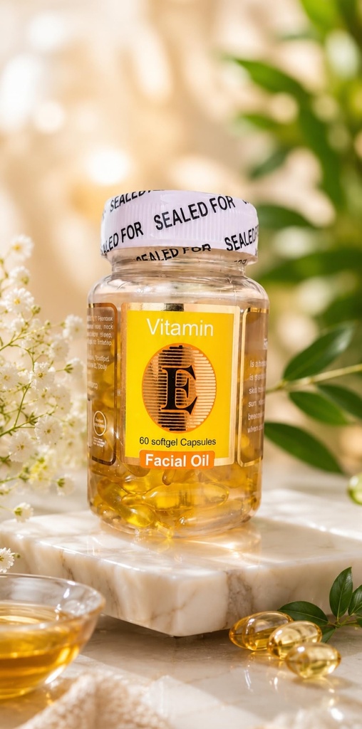 Vitamin E Facial Oil Softgel Capsules, 60 Count, 400 IU