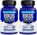 Focus Factor Nutrition for The Brain, Improved Memory & Concentration Brain Supplement, Complete Multivitamine with Vitamins B6, B12, D, Bacopa Monnieri & Tyrosine, 60 Count (pack of 2)