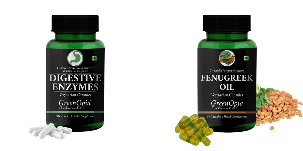 Digestive Enzymes Fenugreek Oil Wellness Daily Vitality |60 CAPSULES