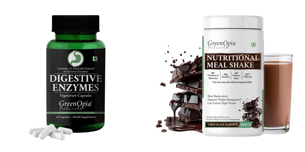 Digestive Enzymes Nutritional Meal Shake Chocolate Wellness Daily Vitality |60 CAPSULES