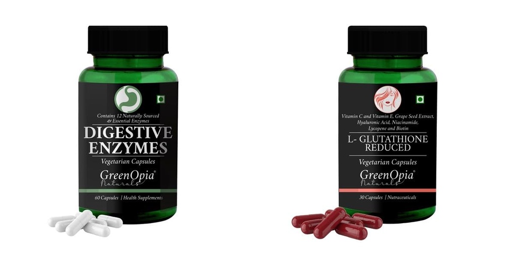 Digestive Enzymes L Glutathione Reduced Wellness Daily Vitality |60 CAPSULES
