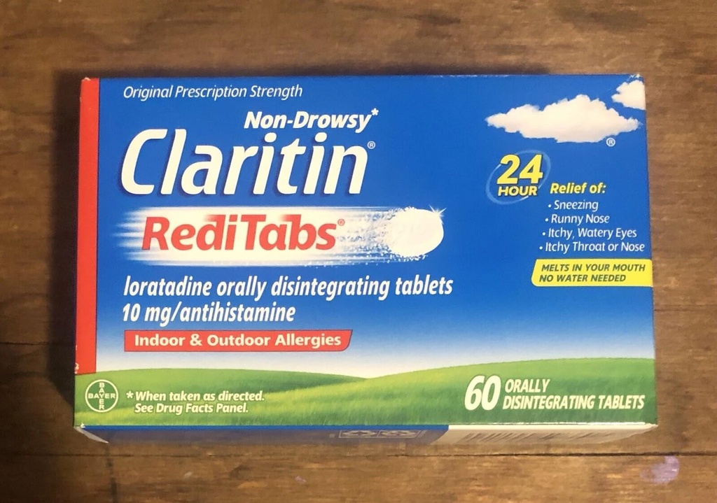 Claritine RediTabs 24 uur Allergie Geneeskunde, Non-Drowsy Allergie Relief, Loratadine Antihistamine Tablets, 60 tellen
