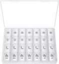 XL Pill Organizer 4 keer per dag, BUG HULL Extra Large Weekly Pill Box Case, 7 dagen vitamine Container dagelijkse pil houder voor kabeljauw-liver olie, vitamines, supplementen (White)