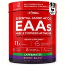 Oh!mino Essential Amino Acids Supplement. Berry Blast, cafeïnepoeder. Alle 9 EAA's, BCAA's en de perfecte Amino voor workouts, Amino Energy, en om spieren te bouwen en sneller te herstellen.