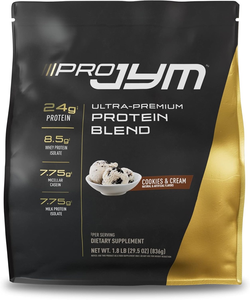 JYM Supplement Science Pro JYM Cookies & Cream Protein Powder - Whey Protein Isolates, Casein, & Milk Protein, Lean Muscle Building for Men & Women, 22 Servings