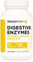 TransformHQ Digestieve Enzymen Supplement (120 capsules) - 16 Enzymen, Ondersteuning gezonde spijsvertering