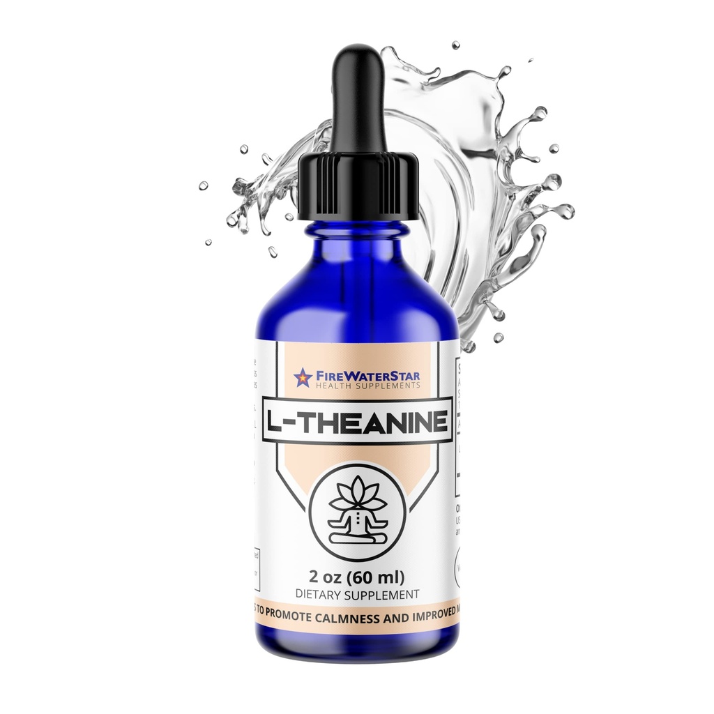 FWS L Theanine Liquid Drops, 200mg 99% Pure Bioactive L-Theanine, Organic, Natural, Vegan, Non GMO Helps to Promote Calmness, Relaxation, Improved Mood, Restful Sleep, for Adults and Kids