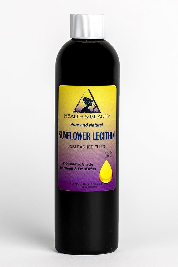 Lecithine Zonnebloem Onverzadigd Fluid Liquid Emulgator Verzachtend Stabilisator Pure 8 oz