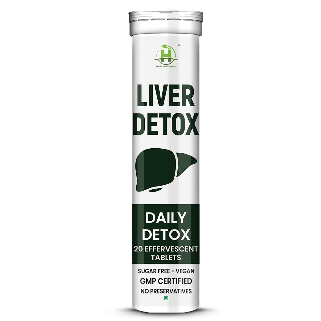 Healthy Nutrition - Just for the Health of it Liver Detox Watersoluble 20 Effervescent Tablets |Ayurveda Liver formulation | Clinically Researched with No Artificial colours or Sweeteners