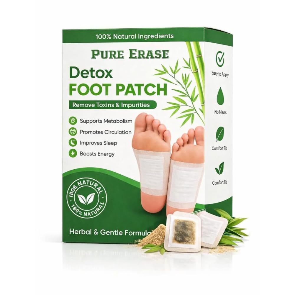 Herbal Detox Foot Pads, Natural Ingredients Foot Patch for Weight Loss, Stress Pain Relief, Detoxification and Remove Toxin, Sleep Patches with Ginger, Bamboo Vinegar Pad for Men & Women - 20 Pads