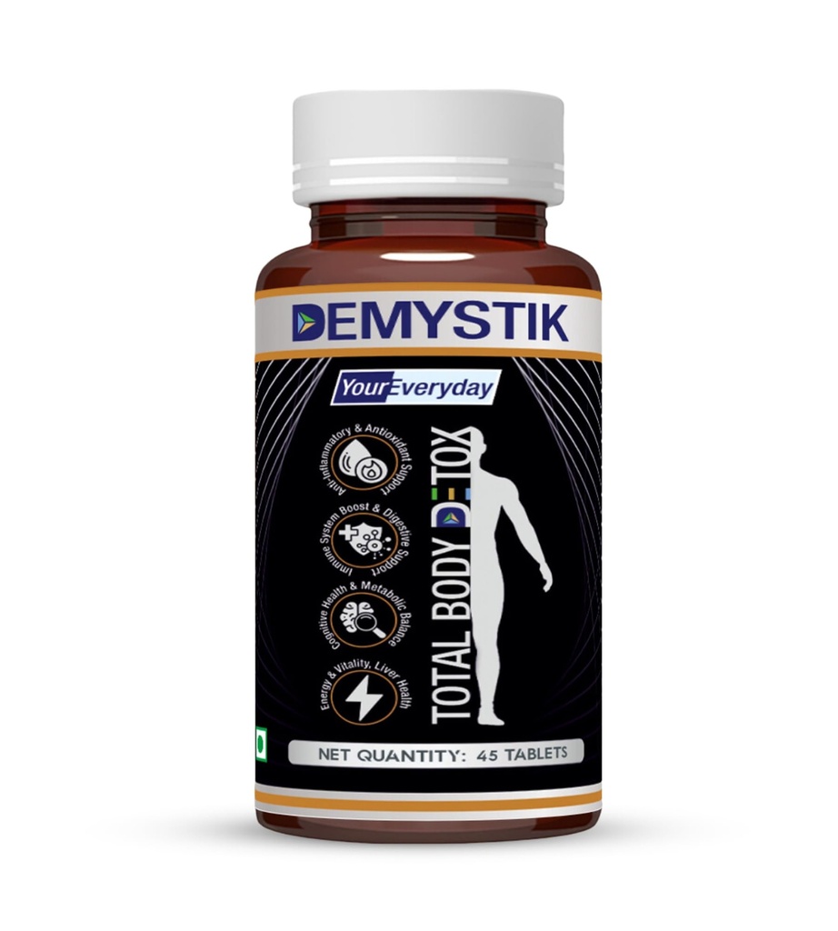Total Body Detox Tablets for Holistic Health and Well-Being, Supports Liver Function, Immunity, Brain Health and Energy Levels - 135 Tablets