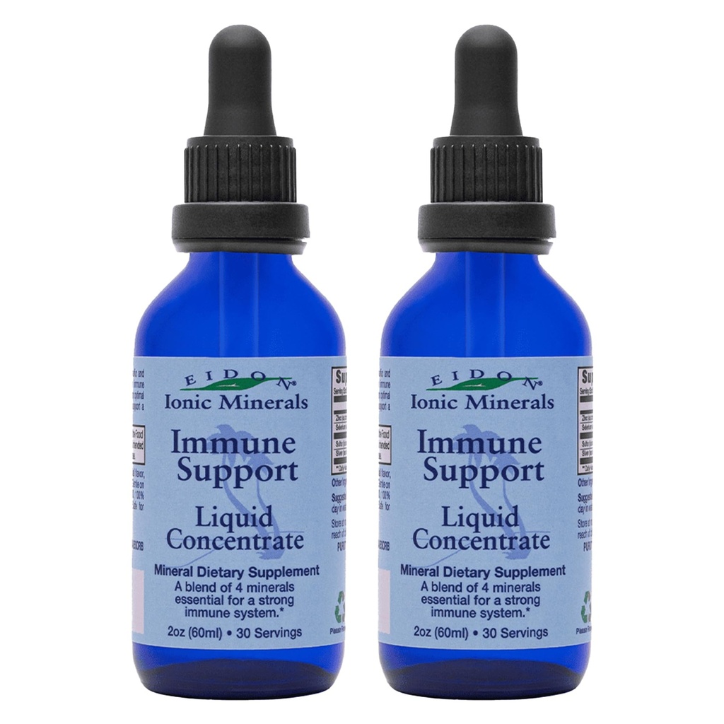 Eidon Ionische Mineralen Immune Support Supplement Liquid Concentrate - Mineral Drops with Zink, Selenium, Support & Maintain Immune System, Bio available, No Conservatives - 2 oz (Pack of 2)