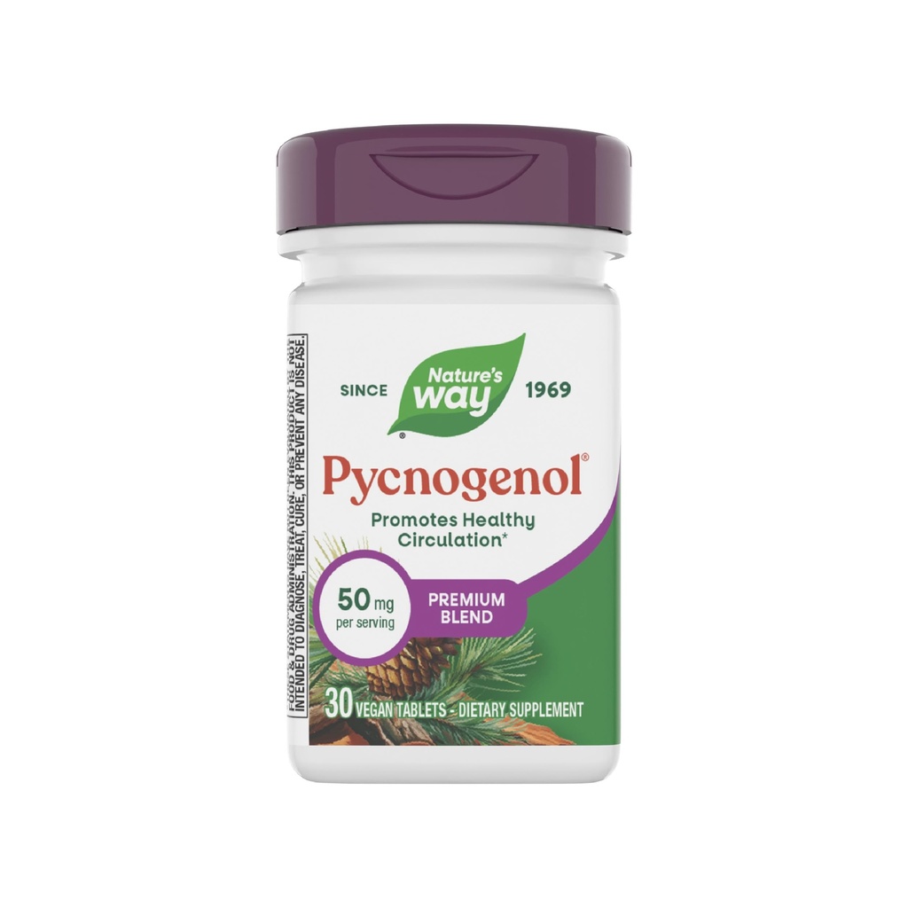 Nature's Way Pycnogenol, bevordert gezonde circulatie*, 30 Vegan tabletten