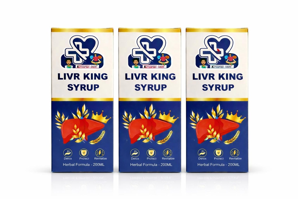 #1 Ayurvedic Fatty Liver Syrup | KK Perfect Care Livr King Syrup with Kutki, Punarnava, Amaltas + 20 Herbs | Liver Detox, Enzyme Support, Constipation & Gastric Relief | 200ml Natural (pack of 3)